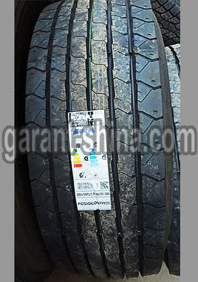 Fulda Regiocontrol 3 (рулевая) 385/65 R22.5 160K(158L) 20PR - Фото протектора с этикеткой на складе